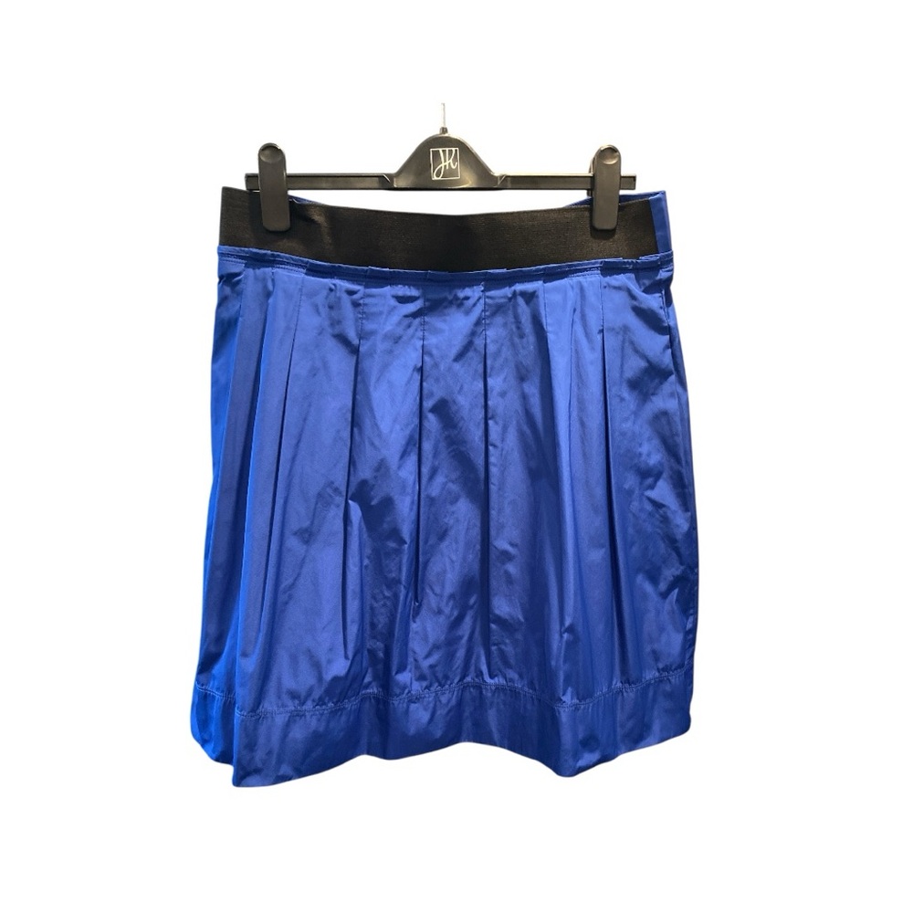 🇨🇦Lida Baday Blue pleated skirt with black waistband Size 12